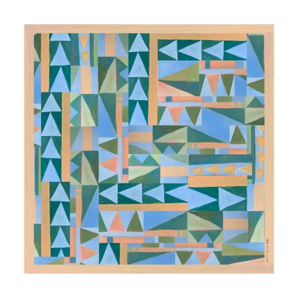 100% Silk Scarf: Prism - Abstract Geometric Pattern