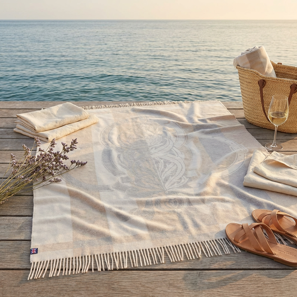 Thistle Reign Reversible Throw – Extra-Fine Italian Merino Wool | 56" x 72" - Osadia Concept Store