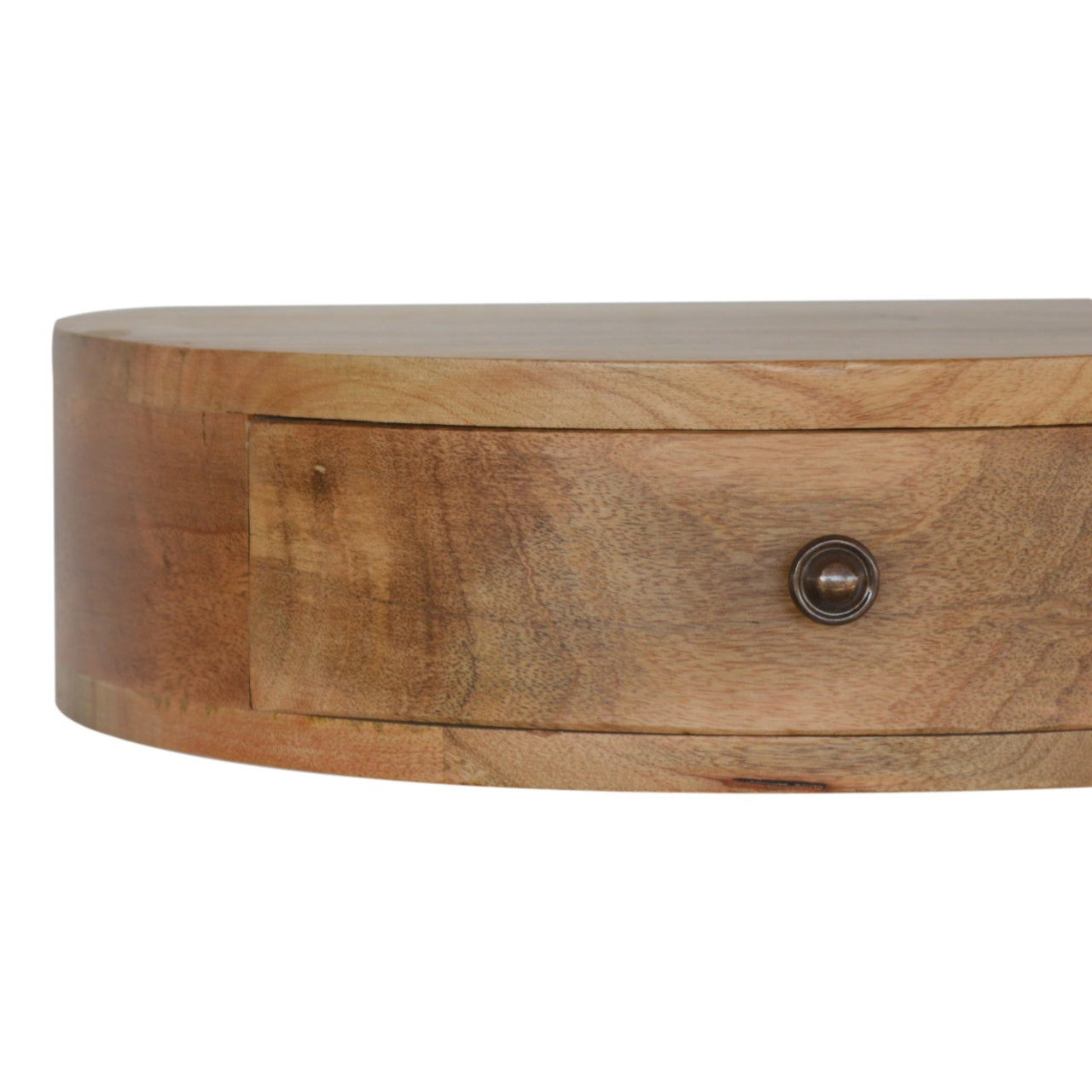 Solid Wood Wall-Mounted Rounded Nightstand