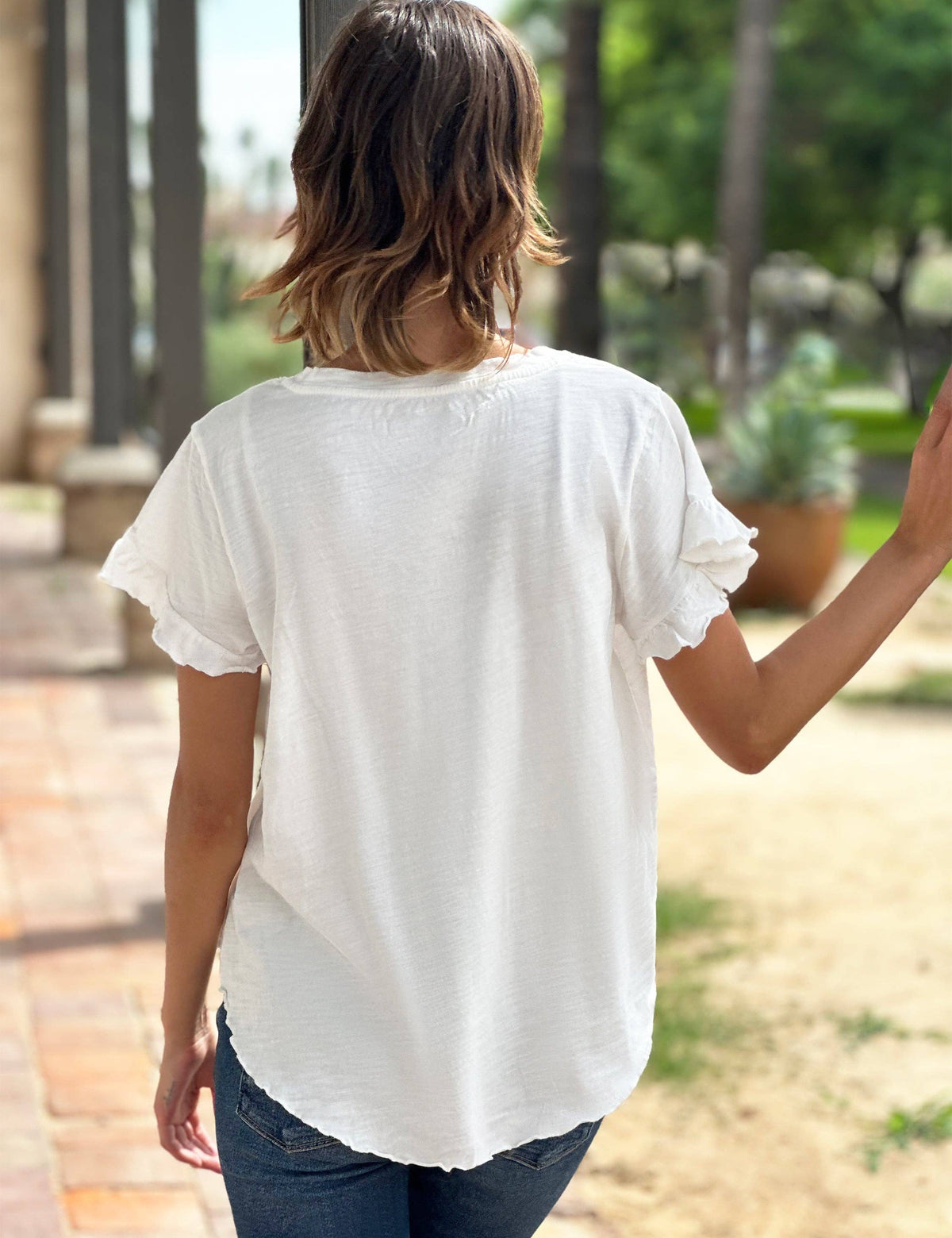 Everyday Ruffle V-Neck Tee