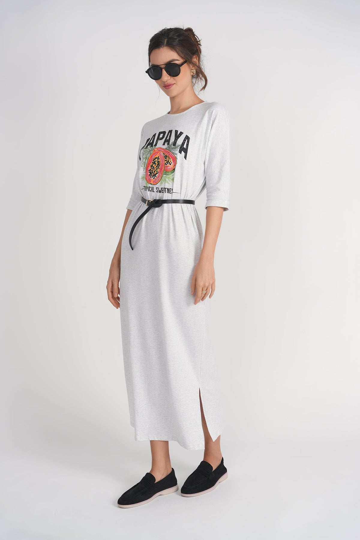 T-shirt Midi Dress- Papaya