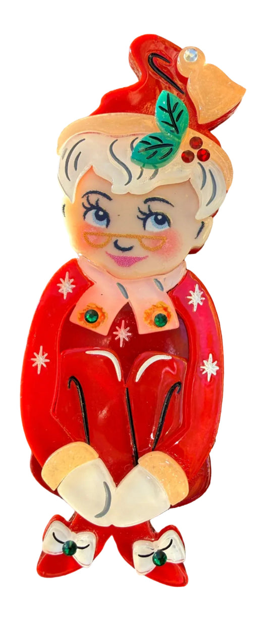Mary Kitschmas Kneegugger Brooch by 50's Vintage Dame x Lipstick & Chrome