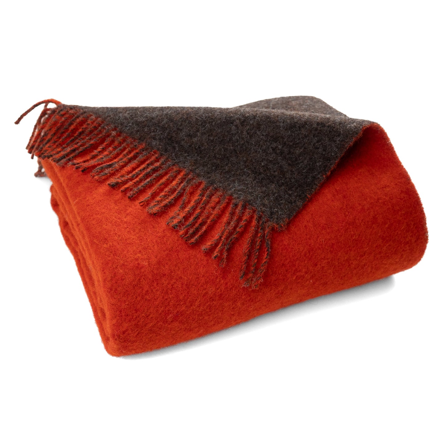 Highland Tweeds Reversible Double Cloth Throw (Orange/Brown) - Osadia Concept Store