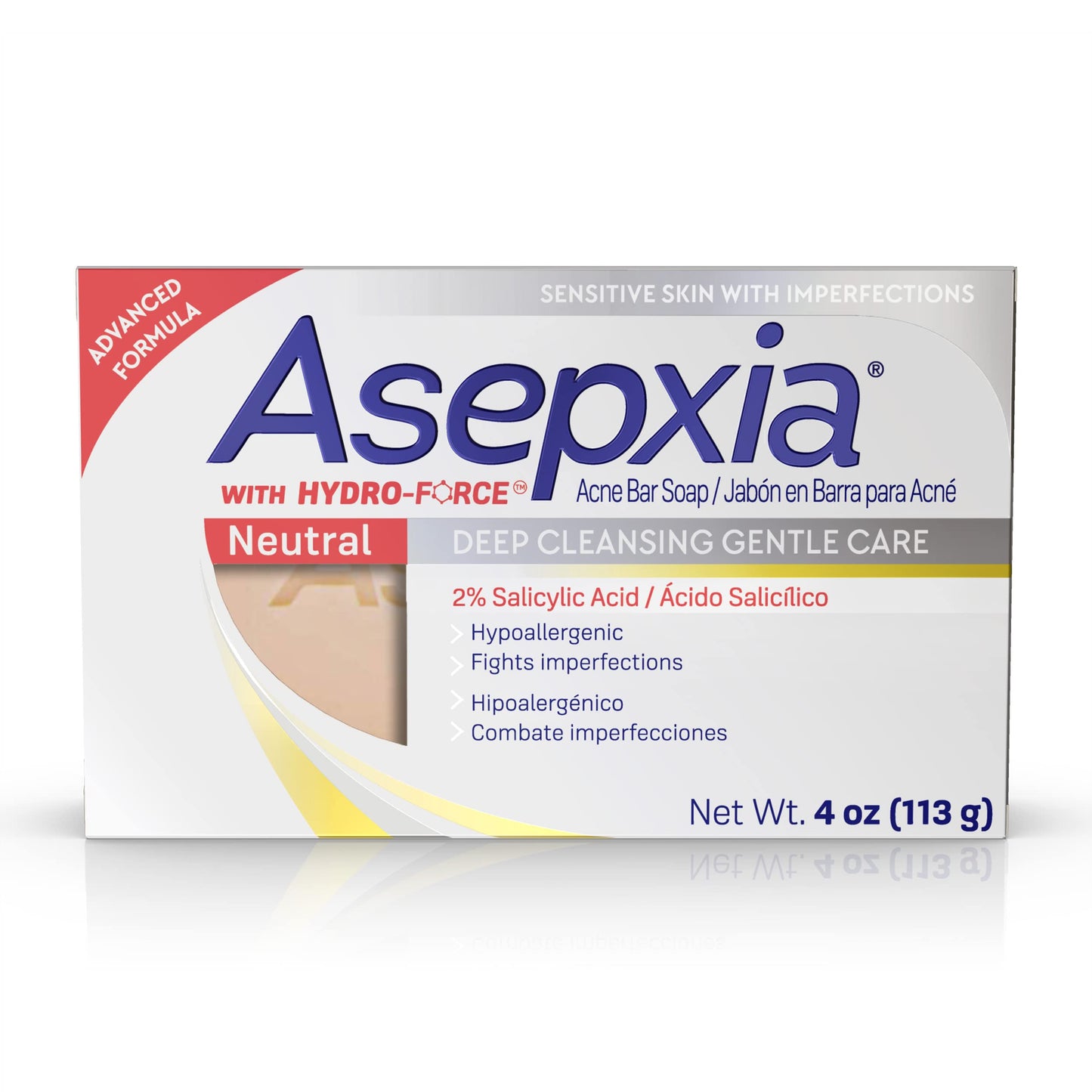 Asepxia Acne Treatment Neutral Hypoallergenic Bar Soap 4 oz