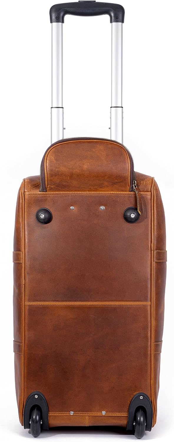 Tan Leather Trolley Bag 44L - Osadia Concept Store