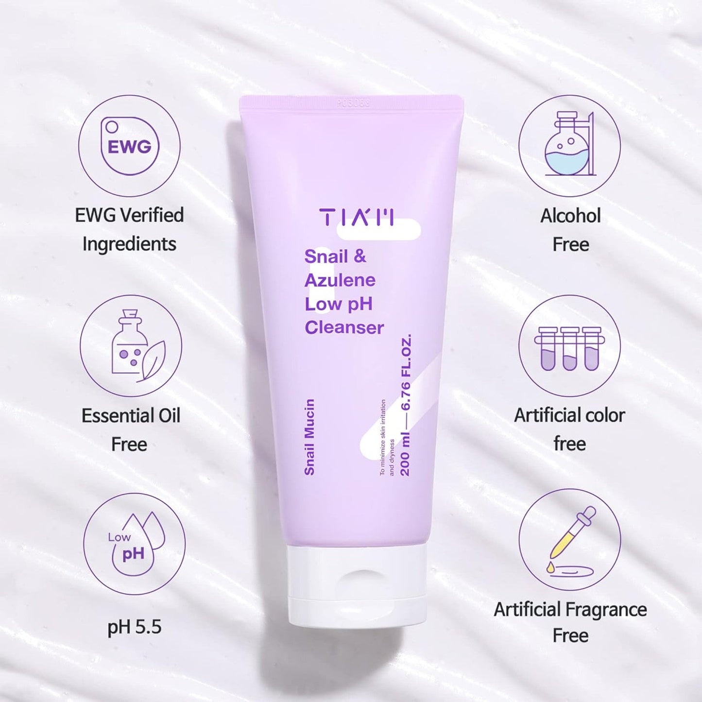 TIA'M Snail & Azulene Low pH Cleanser
