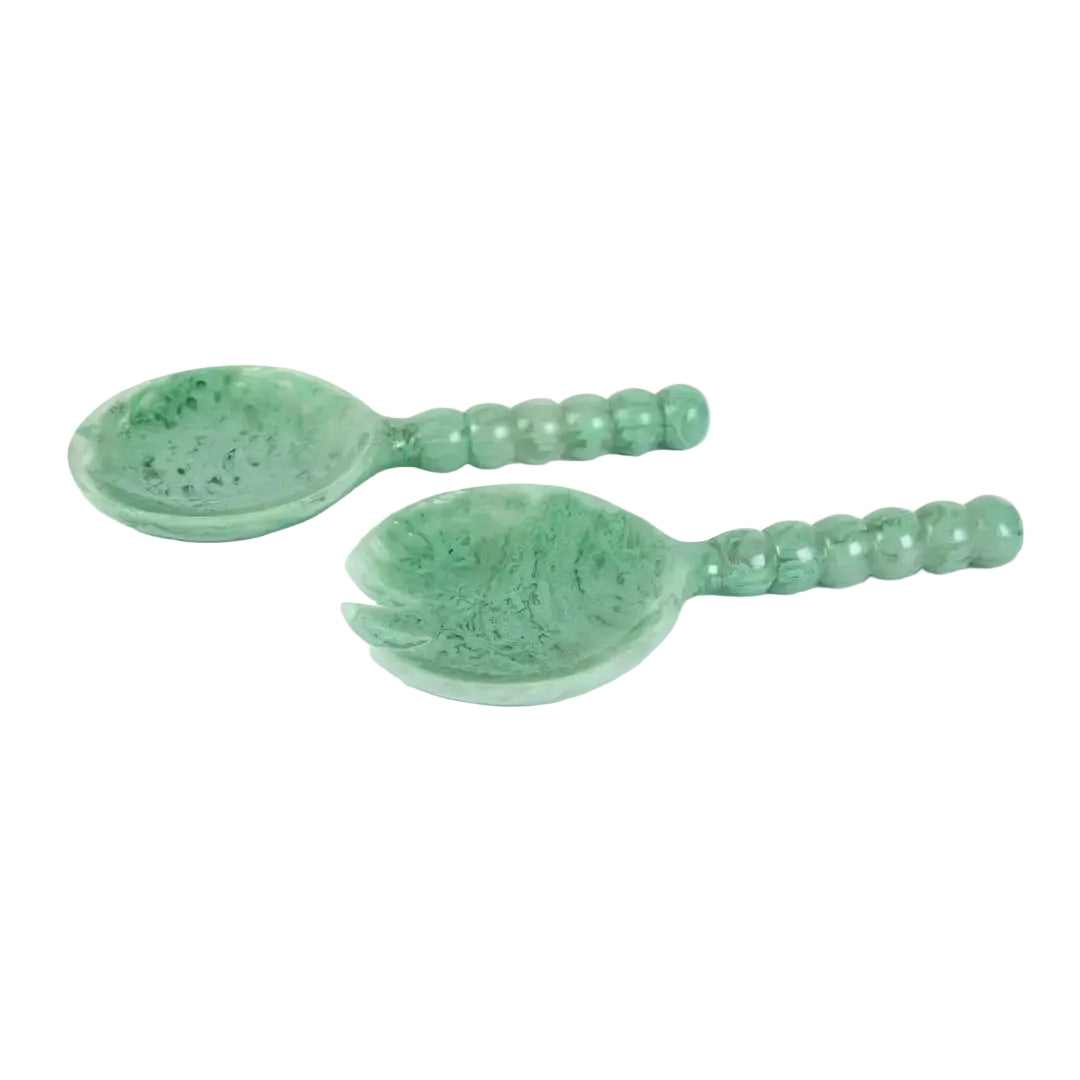 Resin Salad Server-Green (Set of 2), 4.10 x 8.75 inches