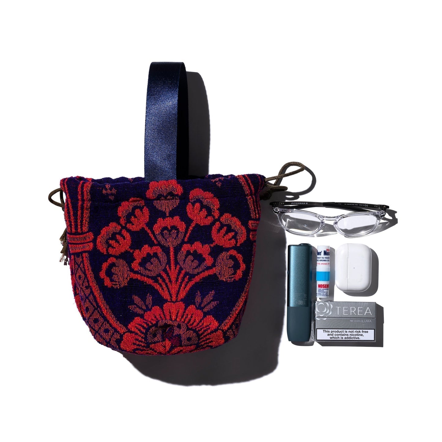 Jacquard Fabric Drawstring Bag