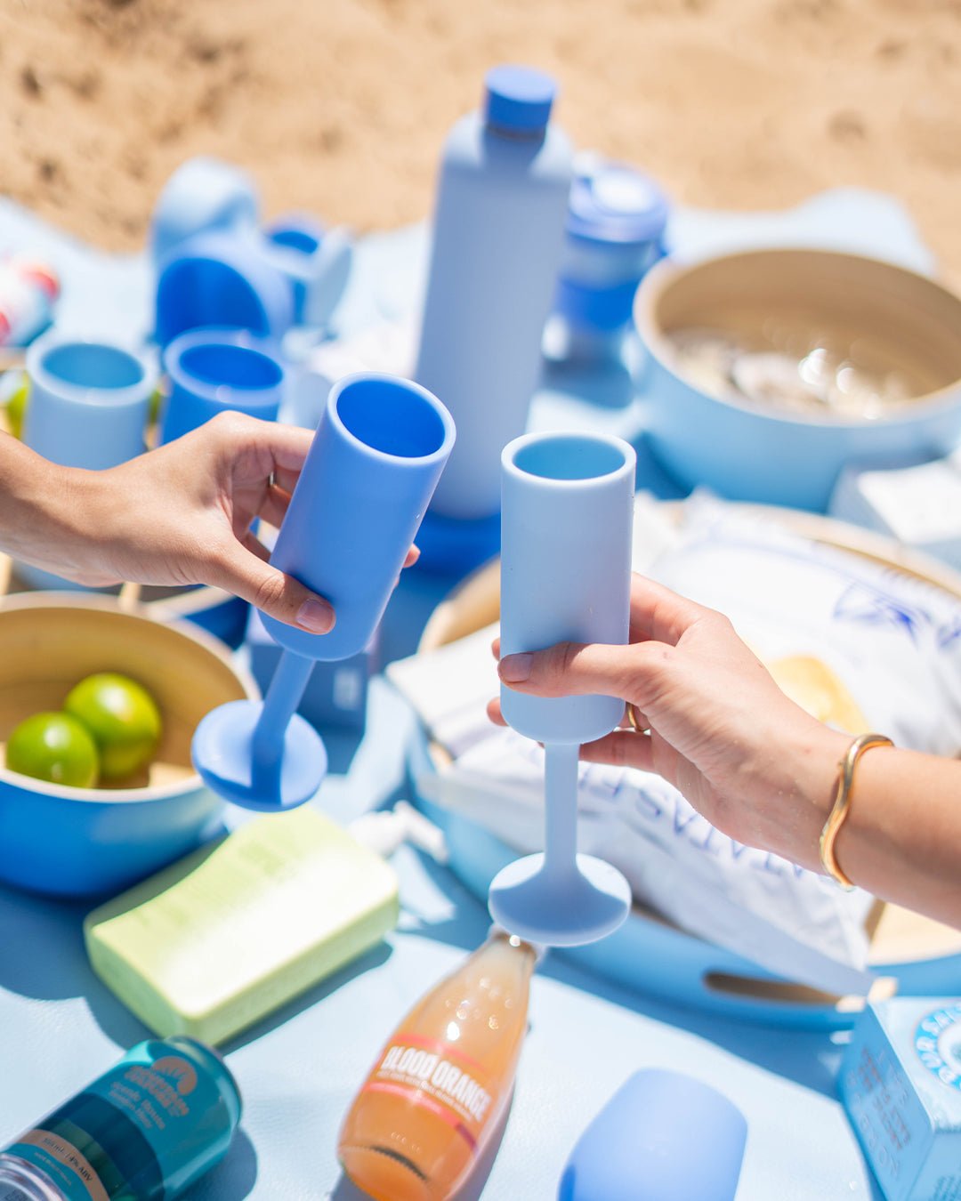 sky + kingfisher | seff | silicone unbreakable champagne flute