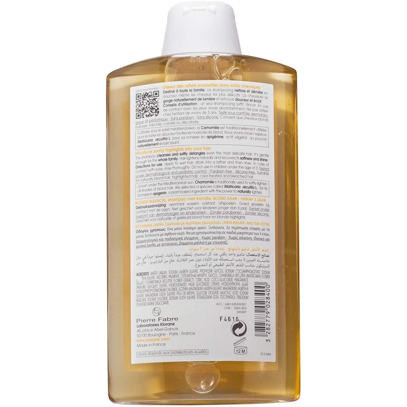 Klorane Blonde Highlights Brightening Shampoo with Chamomile 13.5oz