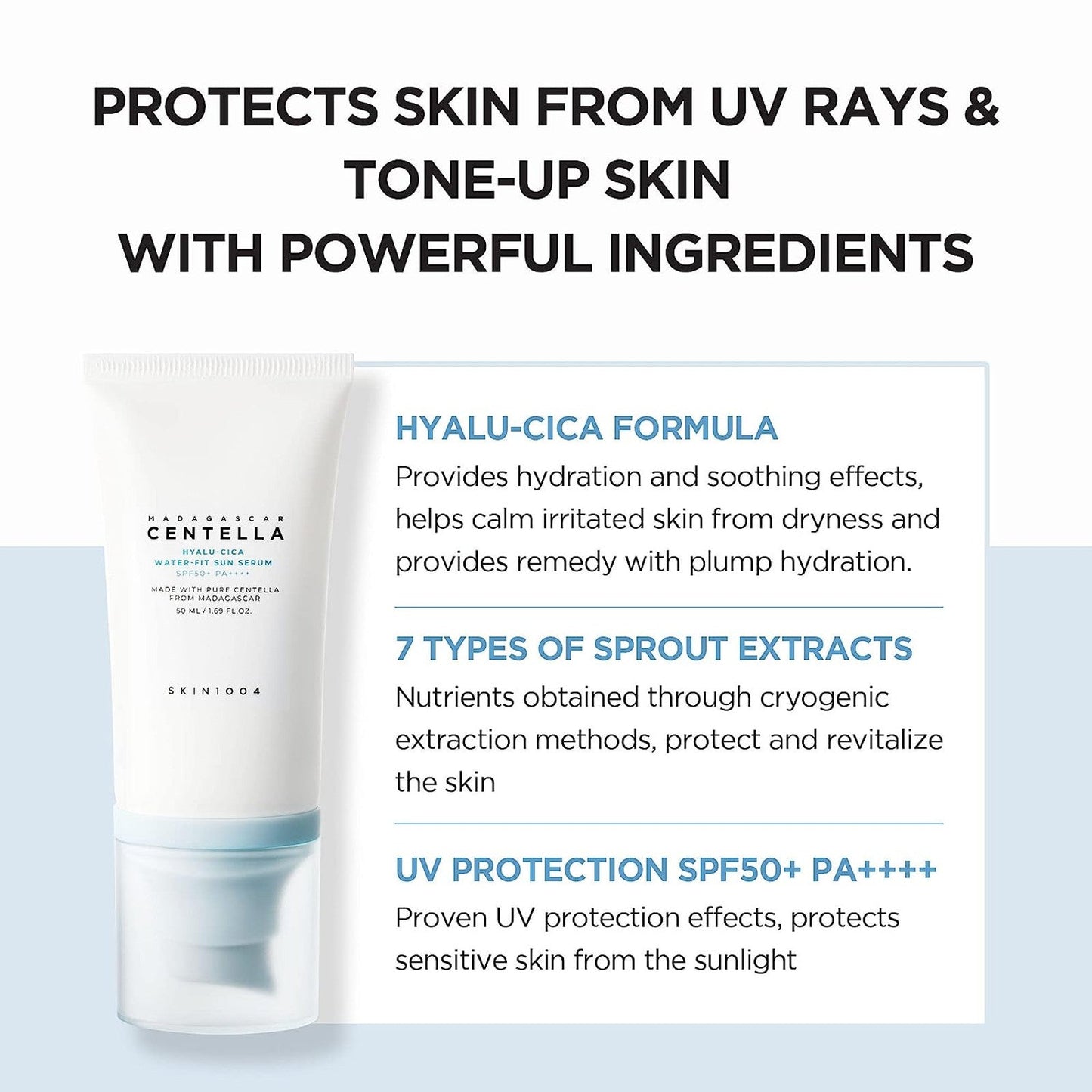 SKIN1004 Madagascar Centella Hyalu-Cica Water-Fit Sun Serum SPF50+ PA++++ - Osadia Concept Store