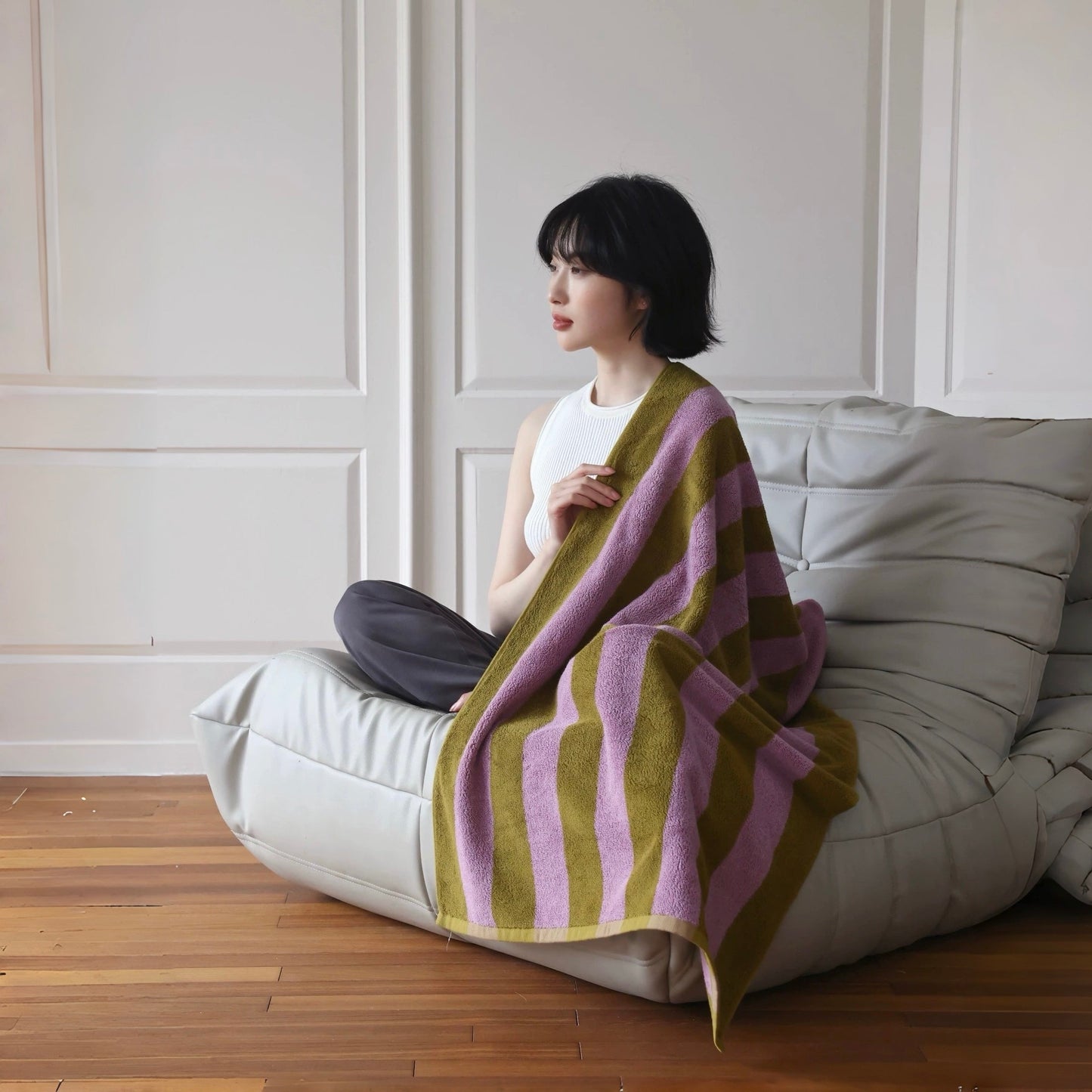 Ultra Soft Absorbent Terra Stripe Bath Towel