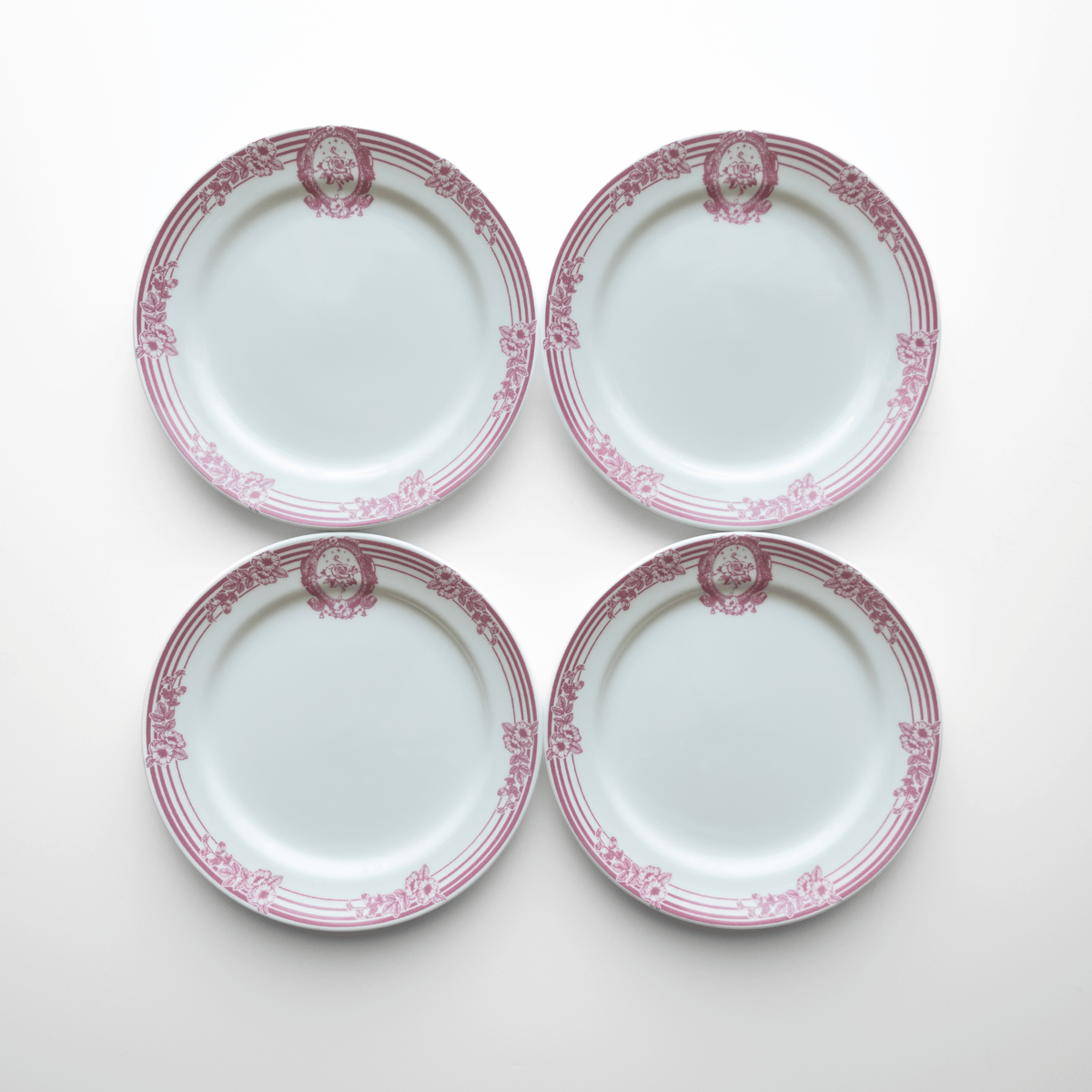Pink Symphony Porcelain Dessert Plates, Set of 4