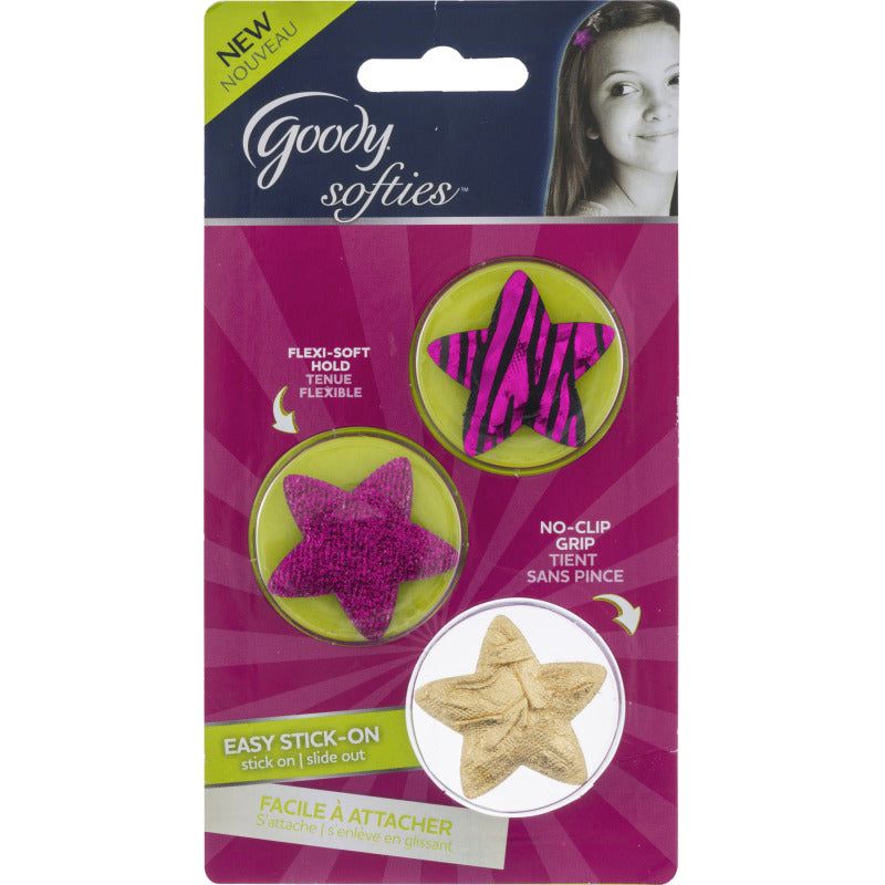 Goody Softies Velcro Barrette Star 2Ct 060 Desc