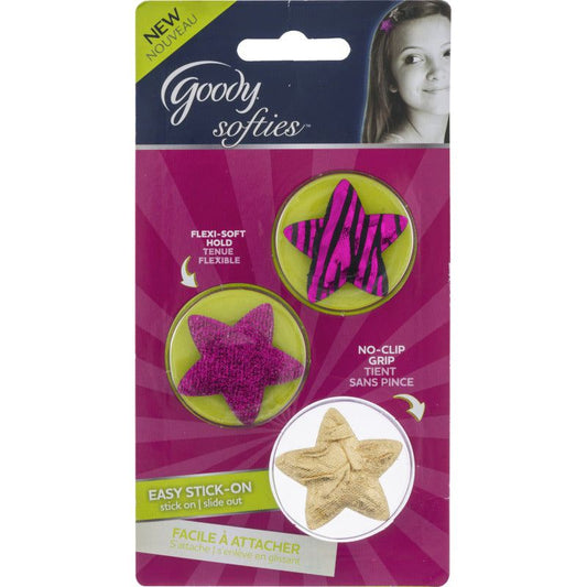 Goody Softies Velcro Barrette Star 2Ct 060 Desc