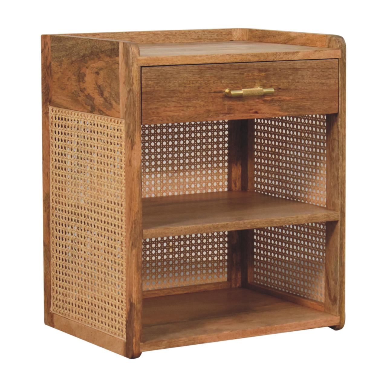 Solid Wood Larissa T-Bar Bedside Table