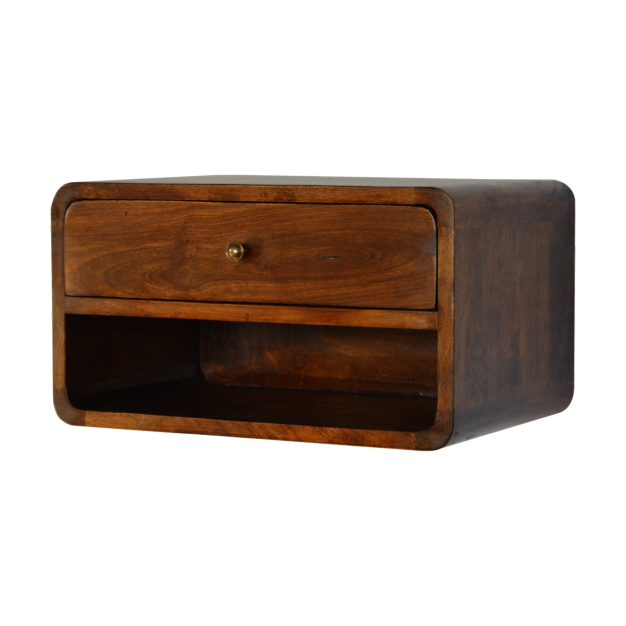 Solid Wood Curve Floating Bedside