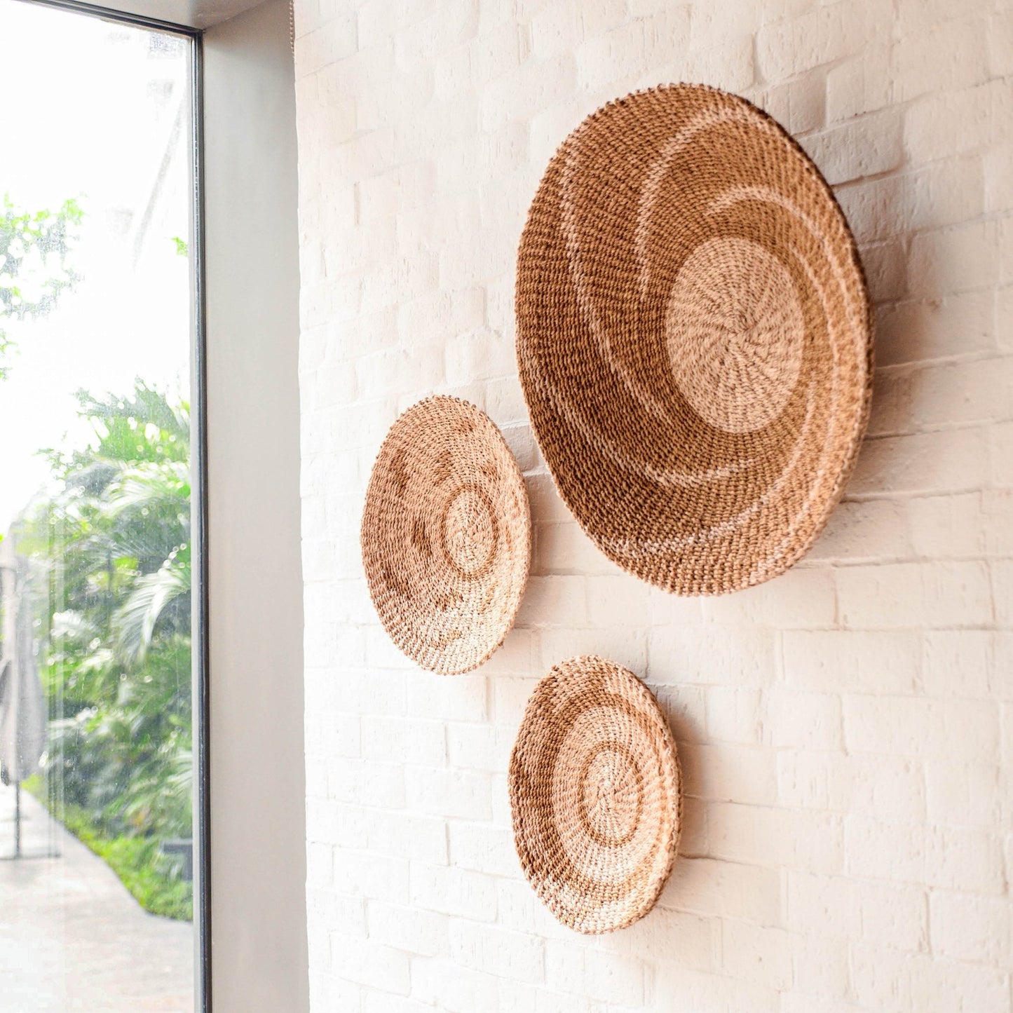 Natural + Brown Wall Baskets, Medium