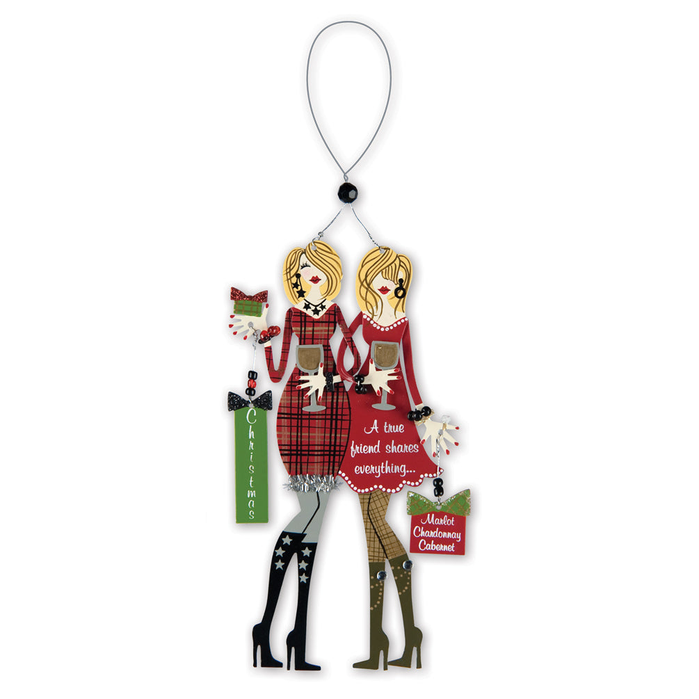 Glamorous Girls Night: Fabulous Friends Wine Charm & Magnet - Set of 4