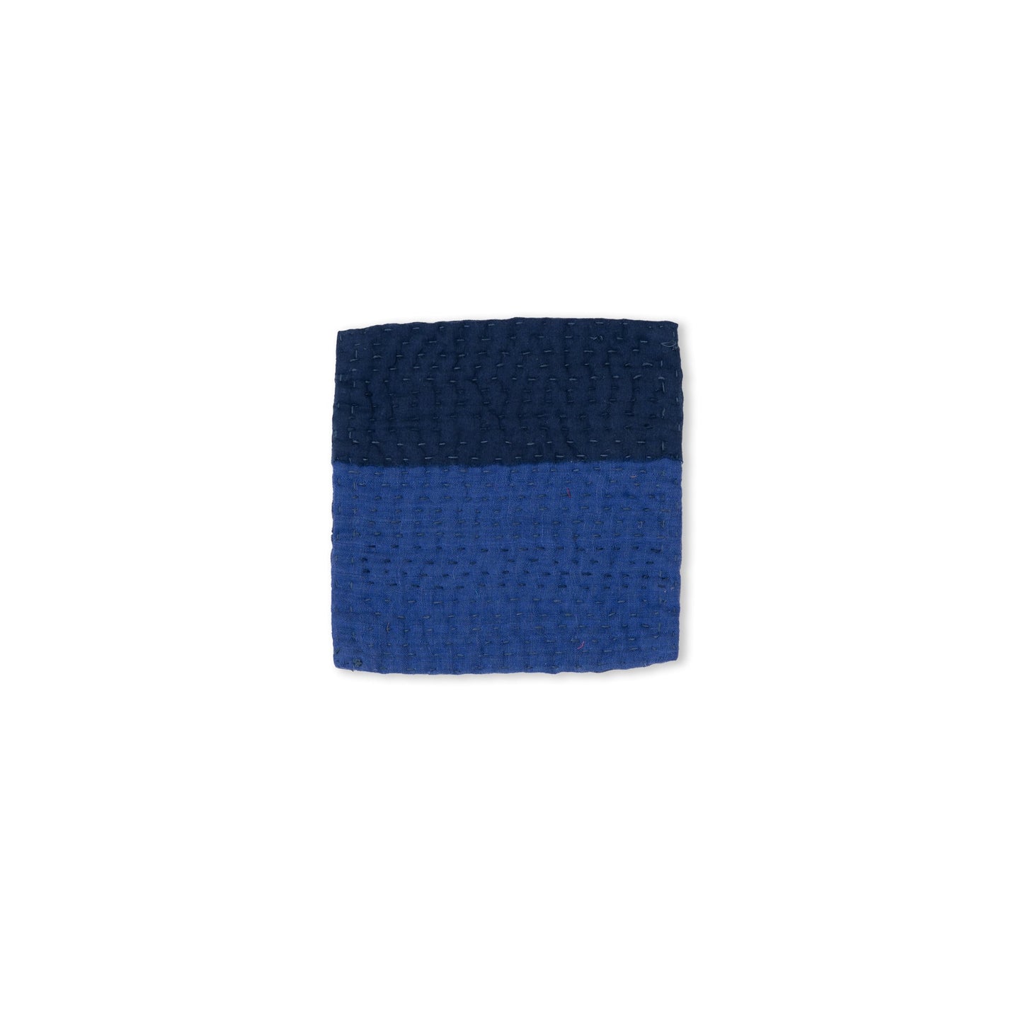 Landscape Handmade Kantha Coaster - Navy (Set of 2)