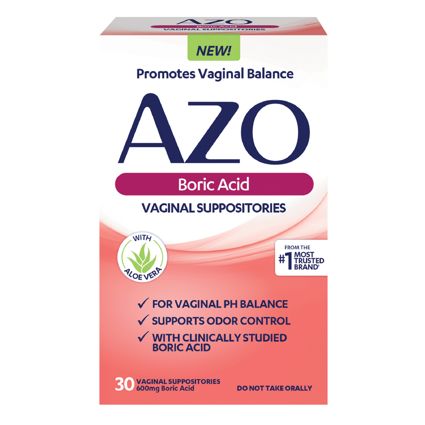 Azo Boric Acid, Vaginal Suppositories, 600 Mg, 30 Suppositories