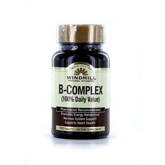 Windmill Natural Vitamins B Complex , Boost Energy 100 Tablets