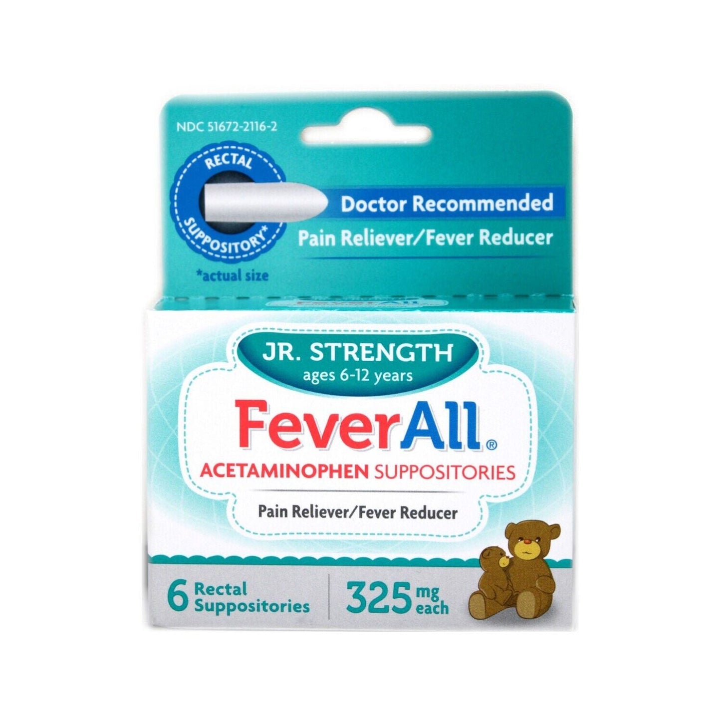 Feverall Fever All Jr. Strength Acetaminophen Suppositories 325 Mg