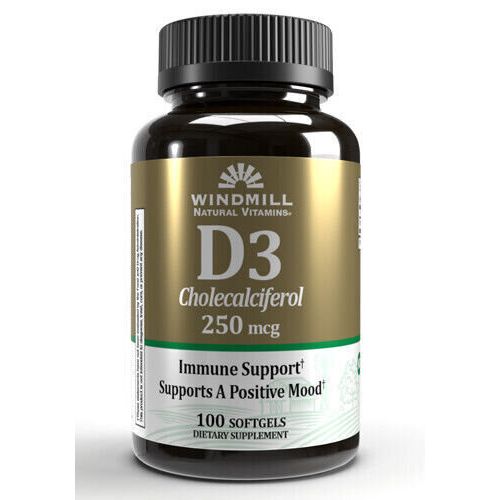 Windmill Vitamin D3 Cholecalciferol 250mcg Softgels 100ct
