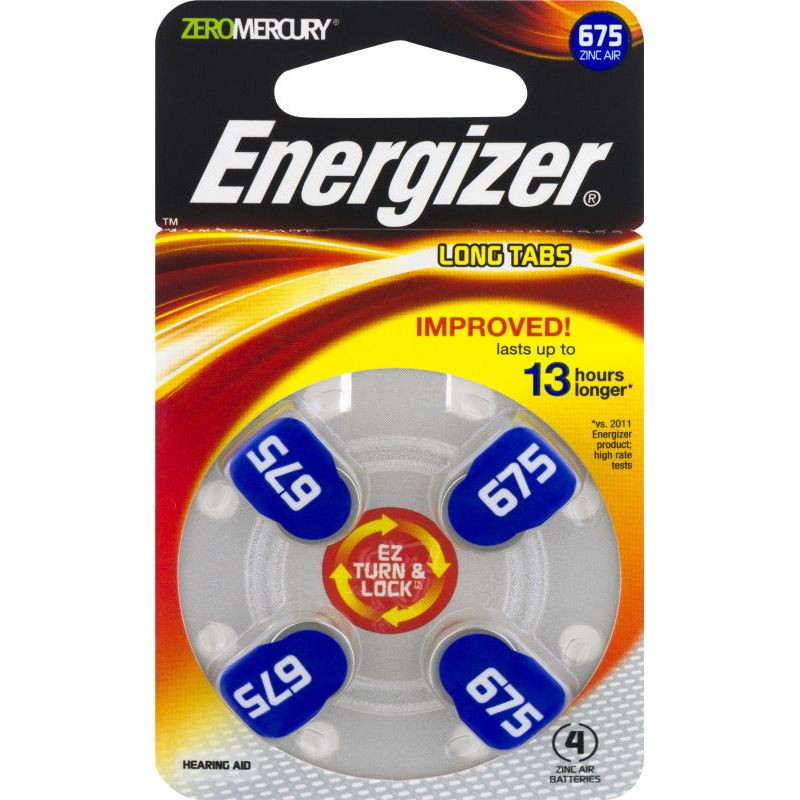 Energizer EZ Turn & Lock Batteries, Hearing Aid, Zinc Air, Size 675