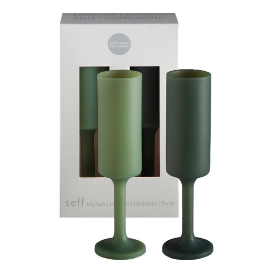 sage + olive | seff | silicone unbreakable champagne flute