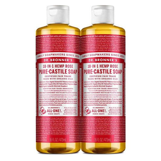 Dr. Bronner's Pure Castile Liquid Soap Rose -- 16 Fl Oz