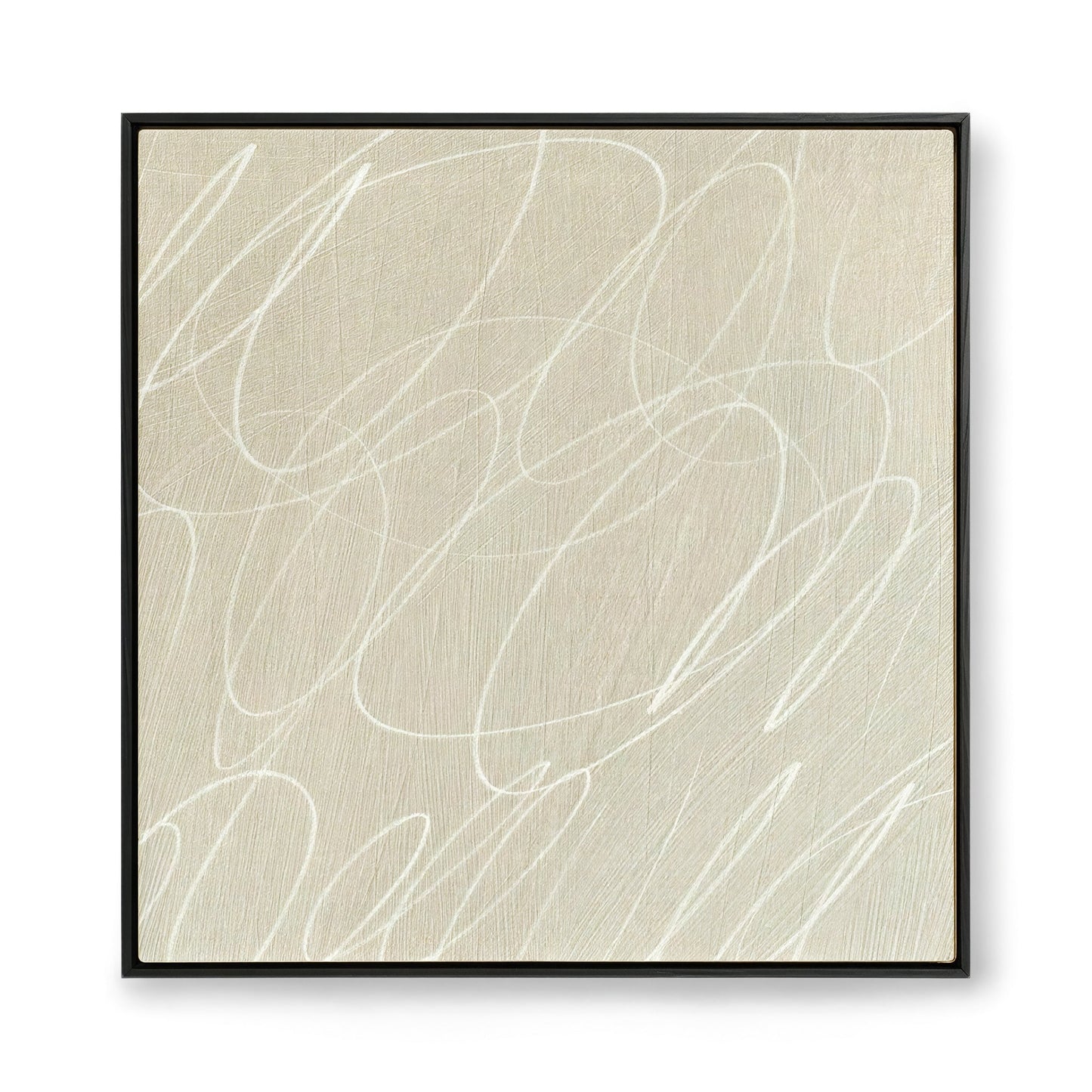 Gestural Marks in Linen by DSCVR Art Framed Square Canvas Wall Art