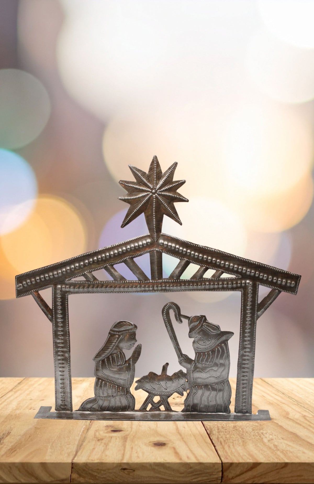 Stable Nativity Metal Art