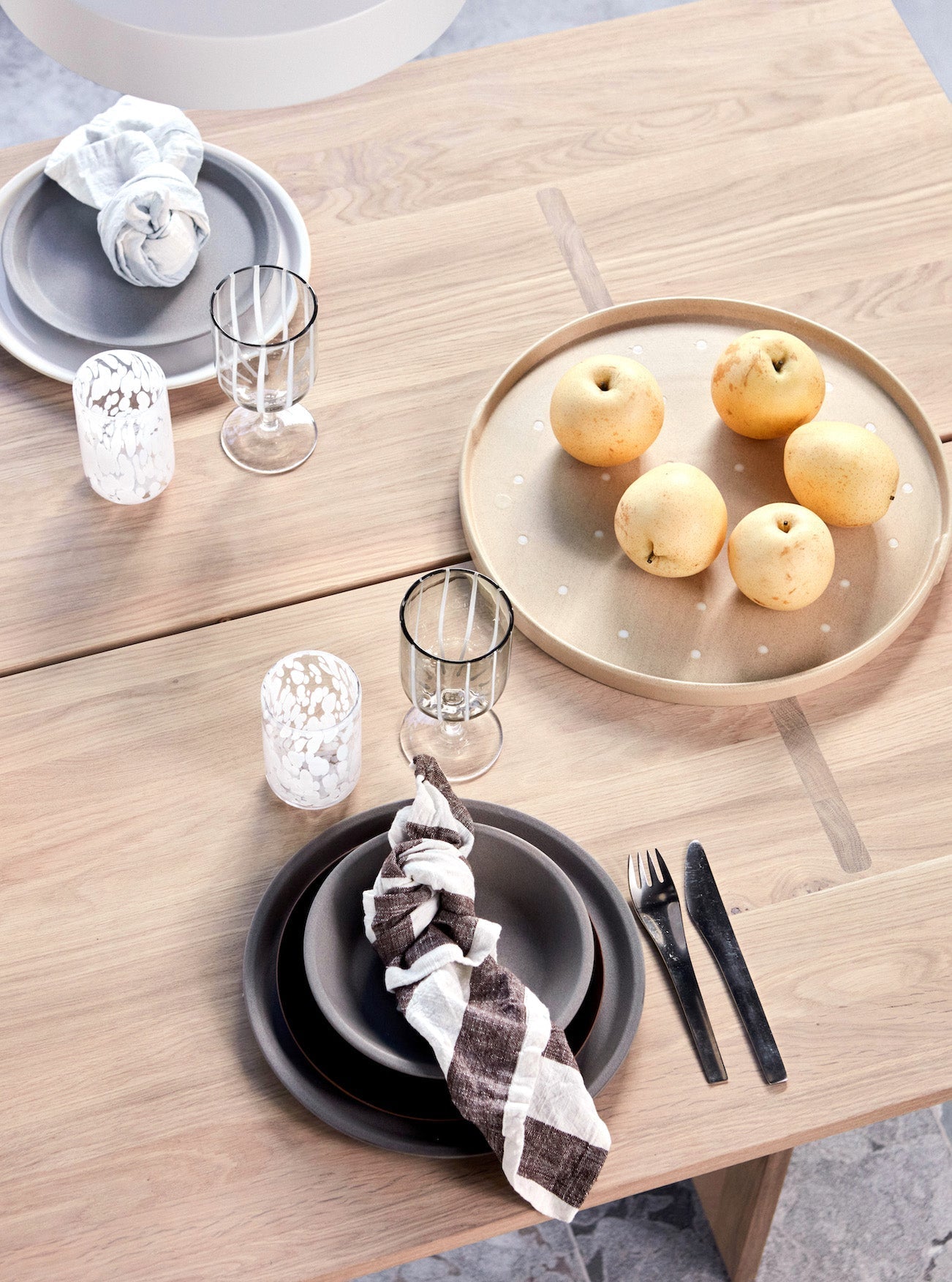 Yuka Deep Plate, Set of 2 in Stone