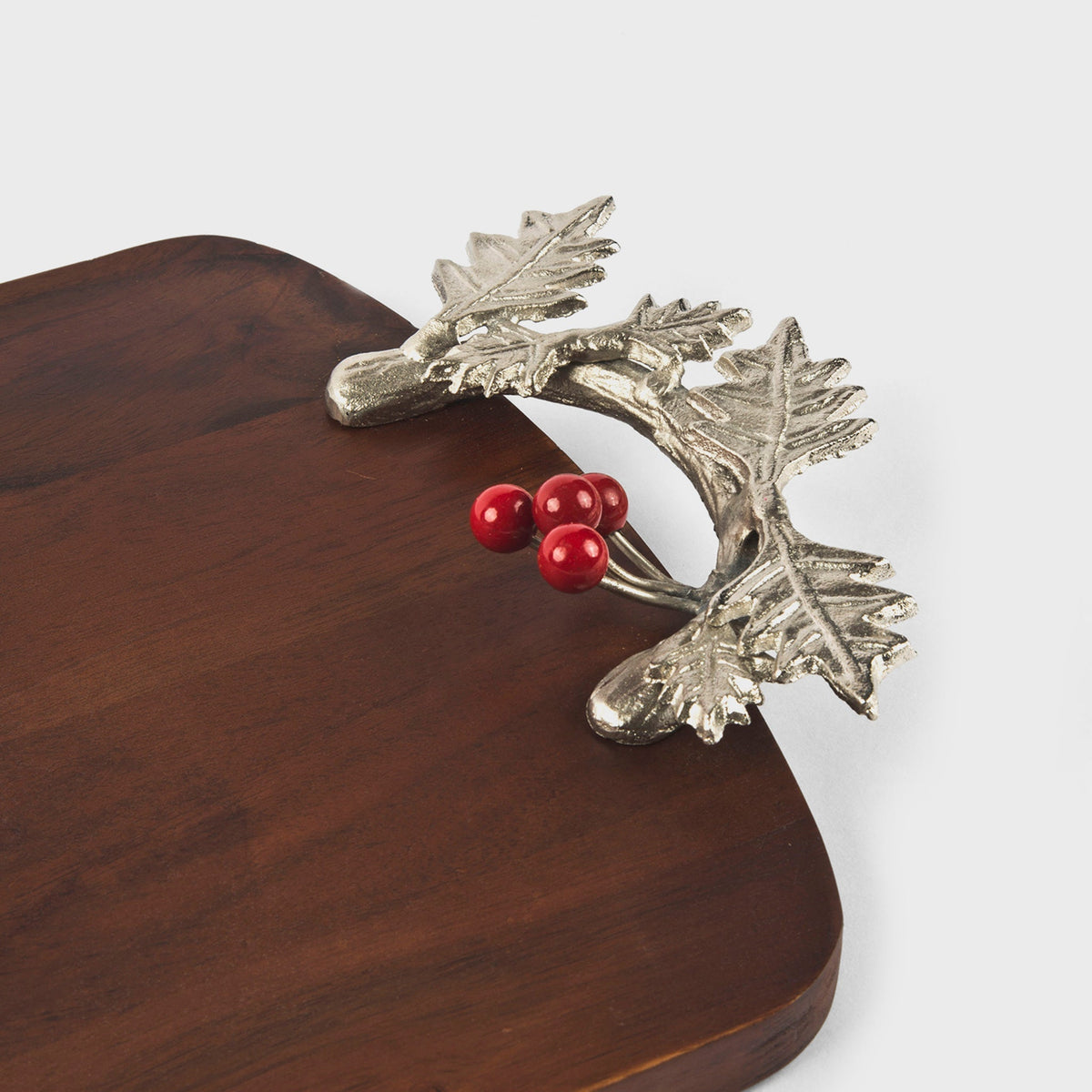 Silver Holly Mango Wood Serving Platter
