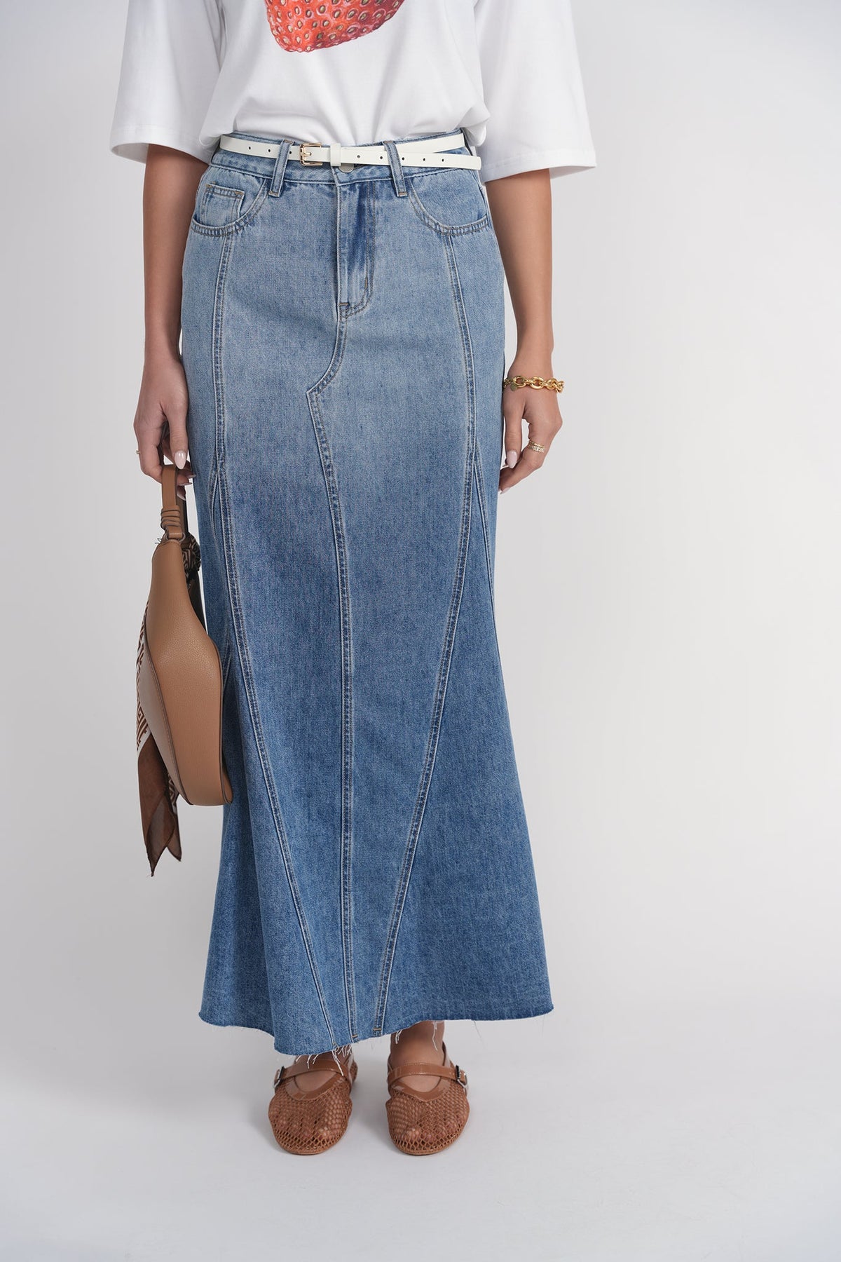 Rivv Skirt- Light Blue Denim (size up 1 size)