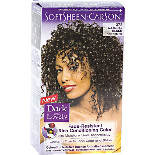 Dark & Lovely Fade Resist Permanent Hair Color, 372 Natural Black