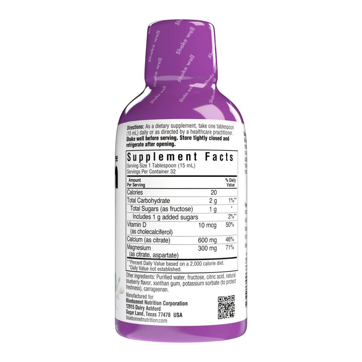 Bluebonnet Liquid Calcium Magnesium Citrate-blueberry - 16 Oz