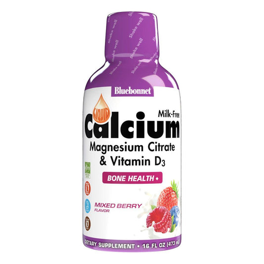 Bluebonnet Liquid Calcium Magnesium Citrate Plus Vitamin D3, Mixed Berry, 16 oz
