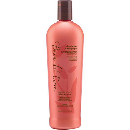 Bain De Terre Shea Butter & Wild Ginger Damage Repair Shampoo  13.5 fl oz