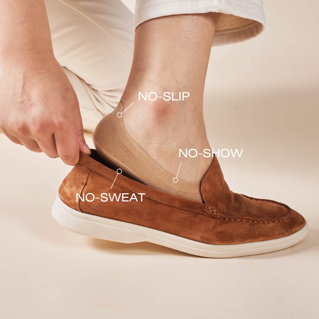 Unisex Cotton No Show Socks 3-Pack | Toffee Tan