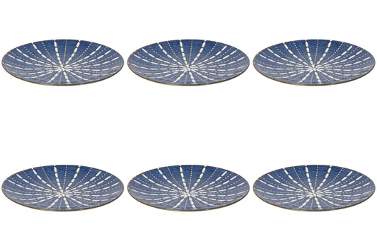 Set of 6 Pulse Stamped Plate 8.5 inch