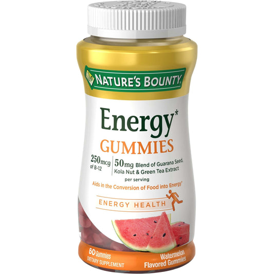 Nature's Bounty Energy Gummies, Watermelon Flavored, 60 Gummies