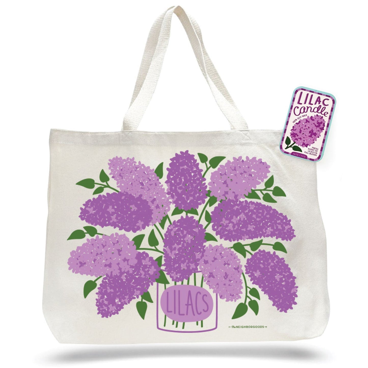 Lilac Candle & Tote Gift Set