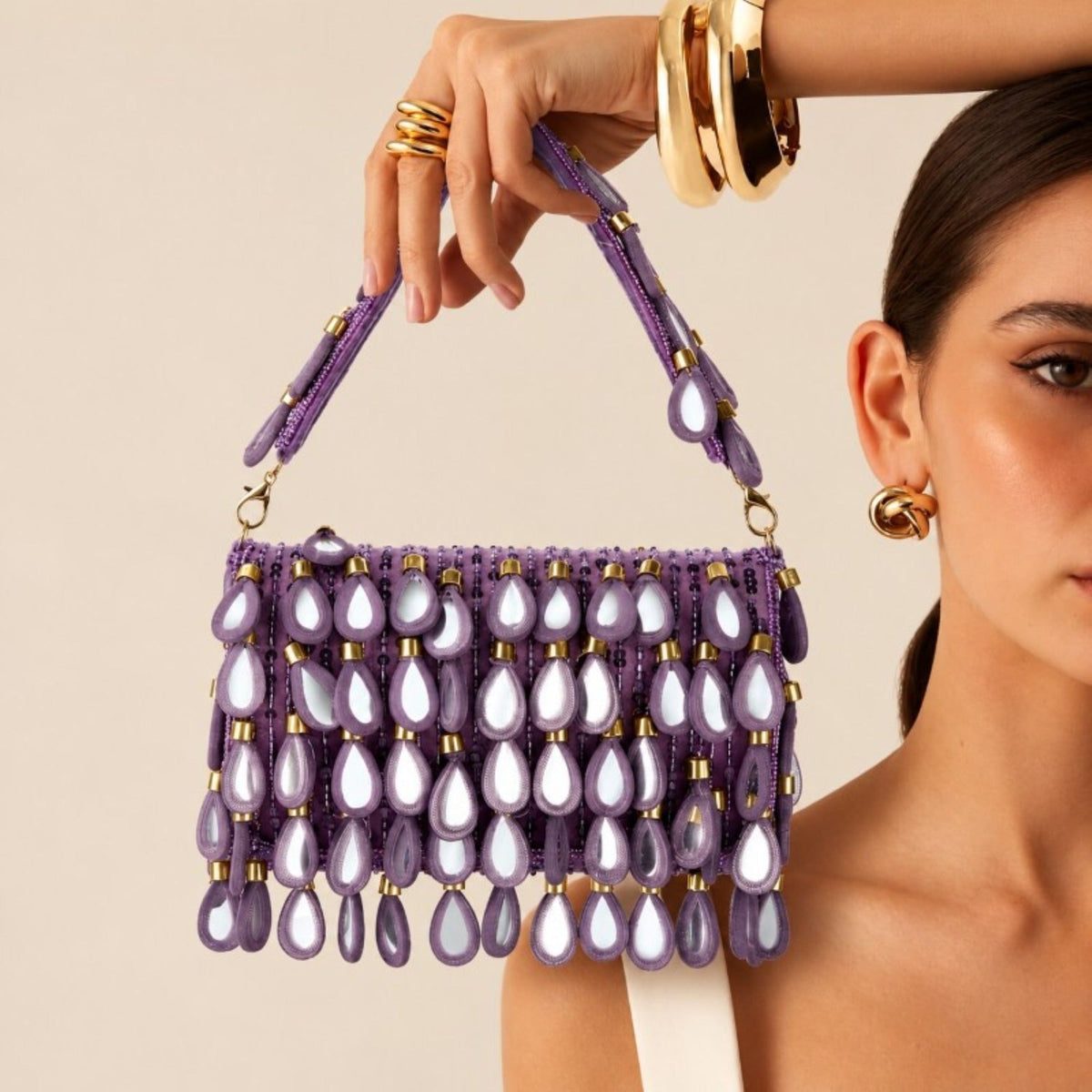 Purple Rain Beaded Bag | Evening Special Occasion Clutch