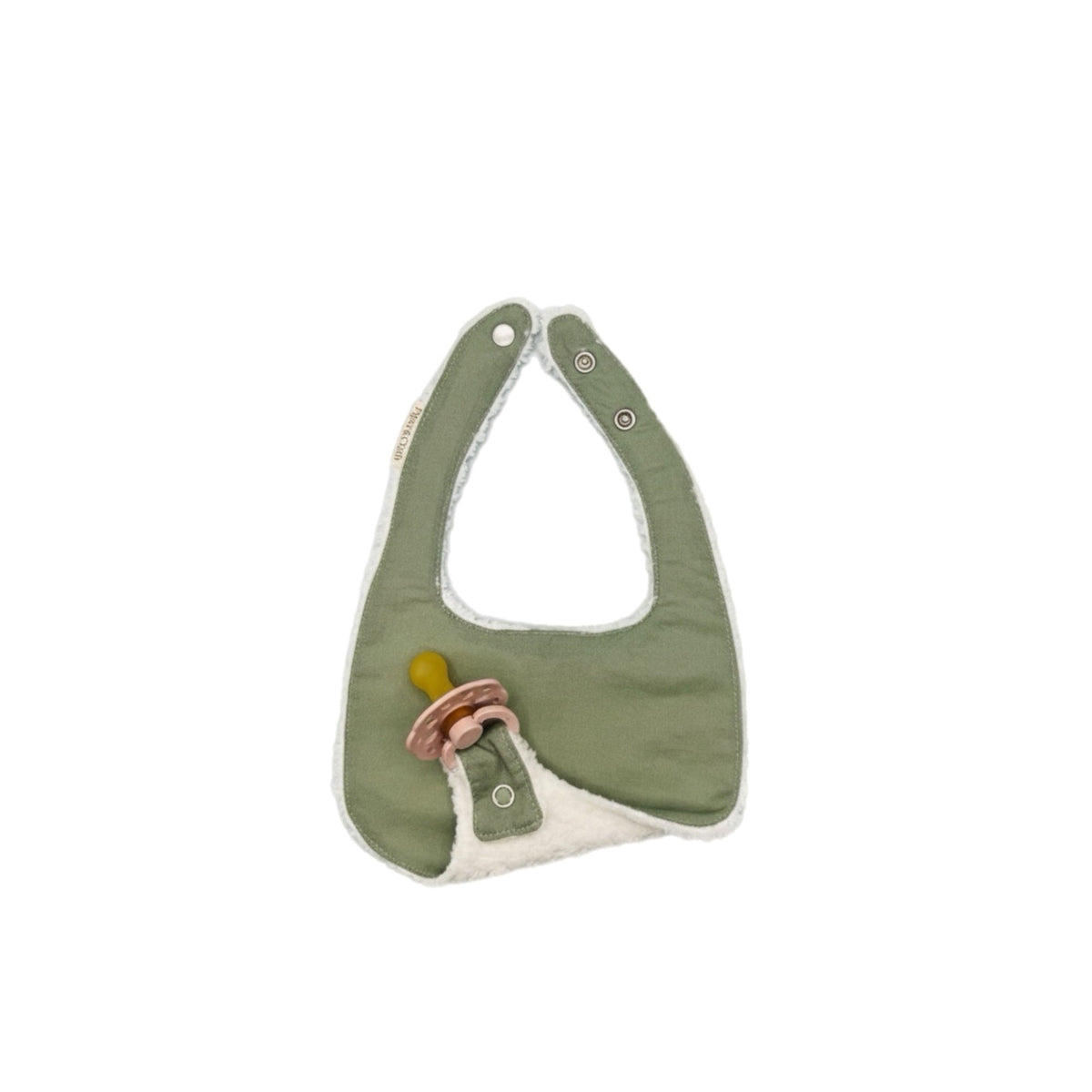 Soothe & Snap Pacifier Bib- Olive Grove
