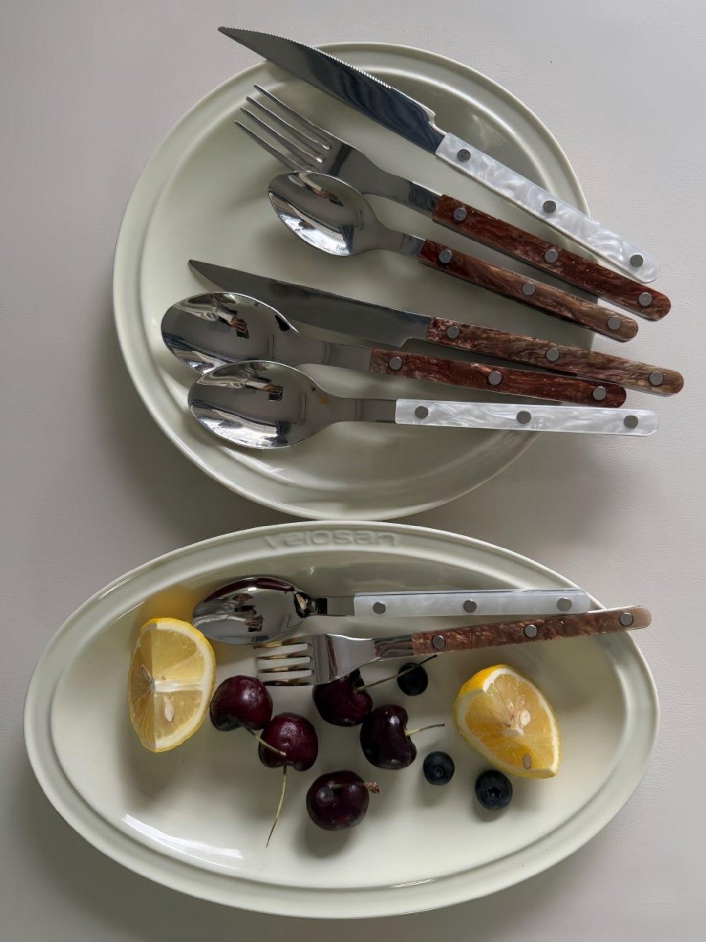 S/10 Modern Nebula Cutlery, Bistrot Style Rivet Flatware Set