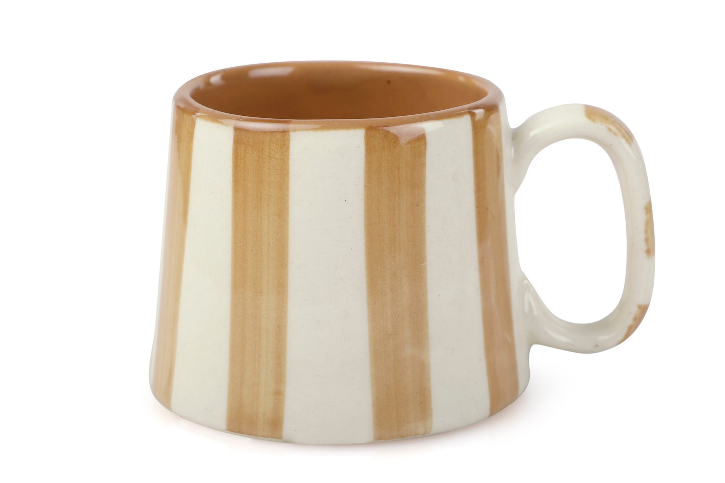Ceramic Brown Stripe  Coffee cup - 3.5 x 2.5 Inches ( Set of 2 )