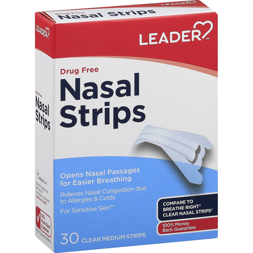 Leader Nasal Strips Medium Clear