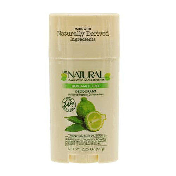 Dr. Natural Bergamot Lime Deodorant Stick, 2.25 Oz